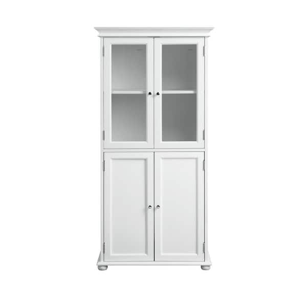 Hampton Harbor 25 in. W x 14 in. D x 53 in. H White Freestanding Linen Cabinet