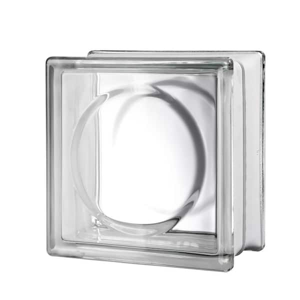 Seves Alpha 4 in. Thick Series 8 in. x 8 in. x 4 in. (8-Pack) Circular Pattern Glass Block (Actual 7.75 x 7.75 x 3.88 in.)