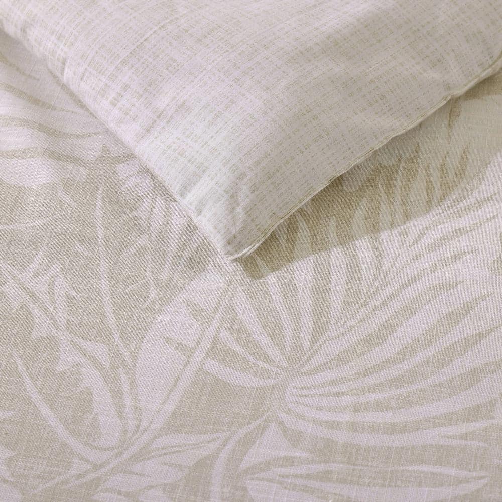 Costa Blanca Beige Cotton King Duvet Cover Set with Matching Shams