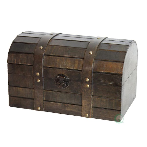 Vintiquewise 12 in. x 8 in. x 7.3 in. Wood Old Style Barn Trunk/Box