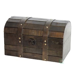 Vintiquewise 12 in. x 6.8 in. x 6.8 in. Wooden Small Pirate Style Treasure  Chest QI003026 - The Home Depot