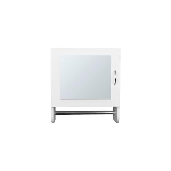 17.7 in. W x 19.7 in. H Rectangular Metal Surface Mount Medicine Cabinet with Mirror in White