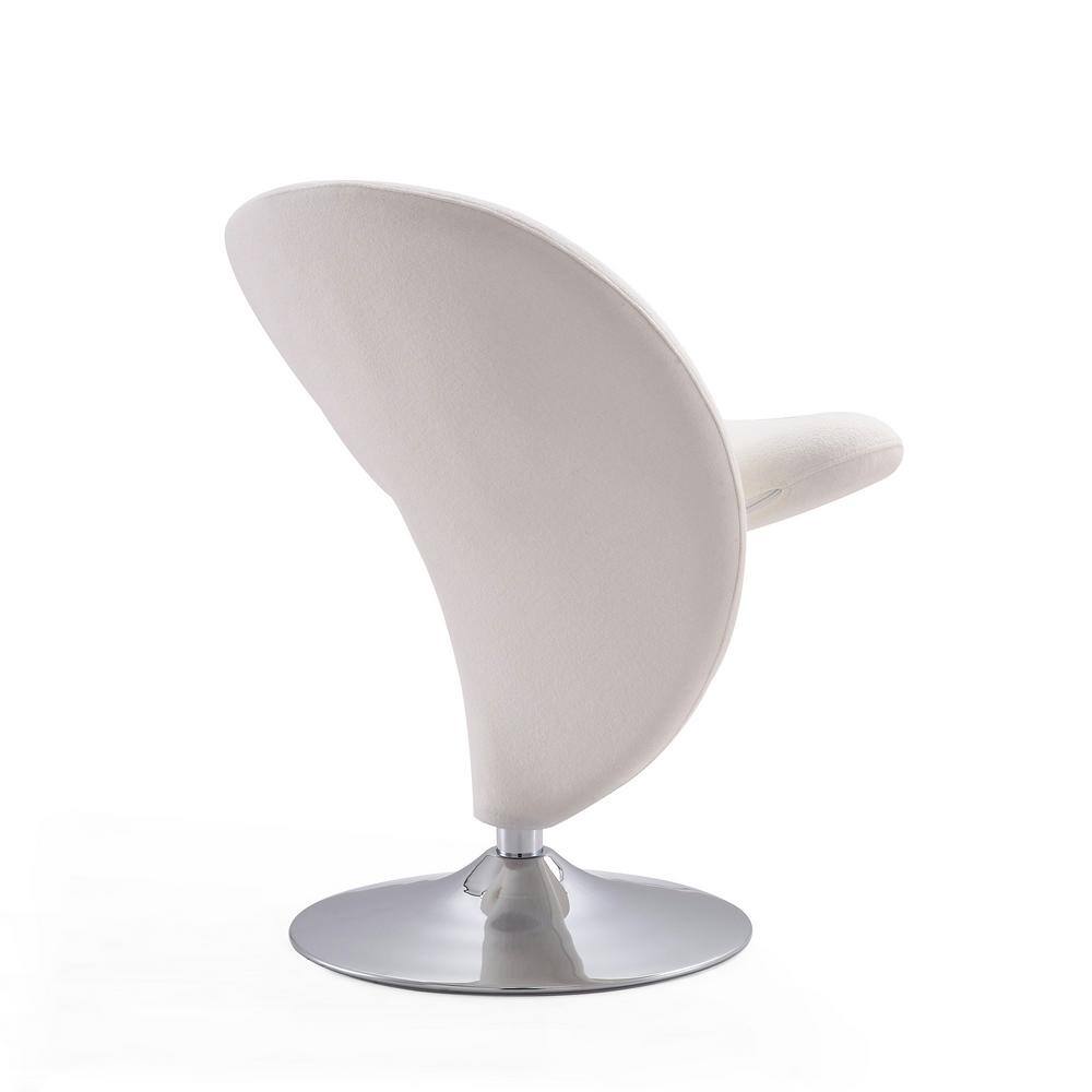 Blue and Chrome Metal Swivel Accent Chair