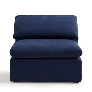 Echo 43.5 in. W Armless 1 Piece Performance Fabric Symmetrical Accent Sectional Piece in Blue Navy