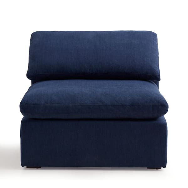New Heights Echo 43.5 in. W Armless 1 Piece Performance Fabric Symmetrical Accent Sectional Piece in Blue Navy