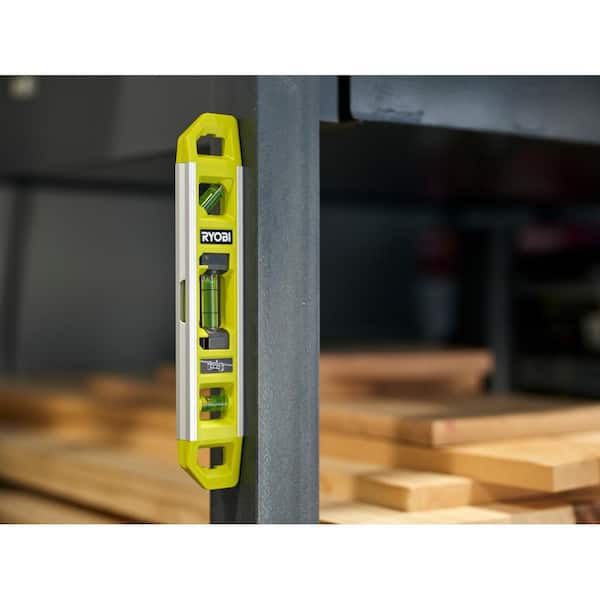 RYOBI 9 in. 2-in-1 Torpedo Level and Line Level with 24 in