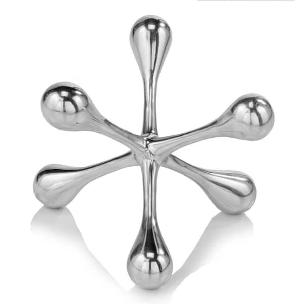 HomeRoots Rosemary Abstract Silver Cantillo Decorative Jack