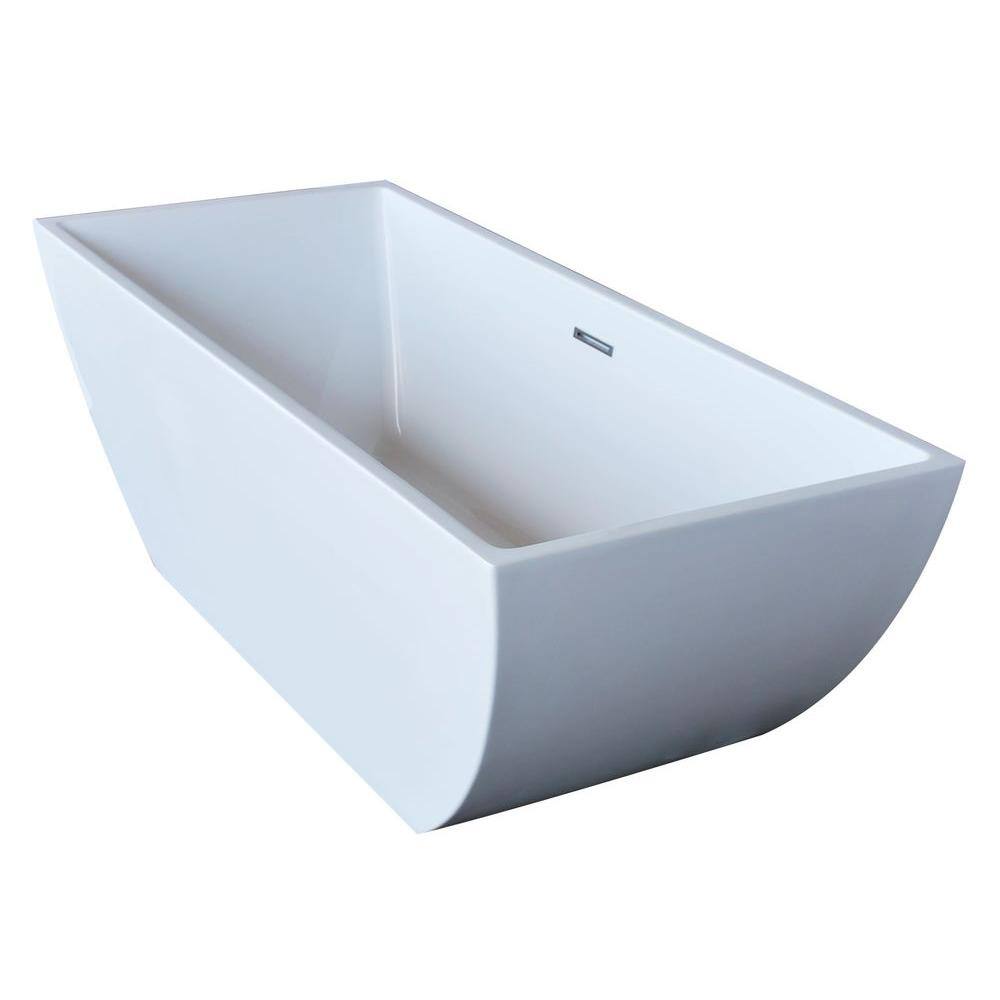 Universal Tubs PureCut 5.6 ft. Acrylic Center Drain Rectangular Bathtub
