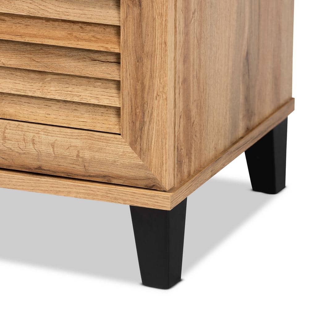 Coolidge Oak Brown Wood 2-Door Shoe Storage Cabinet