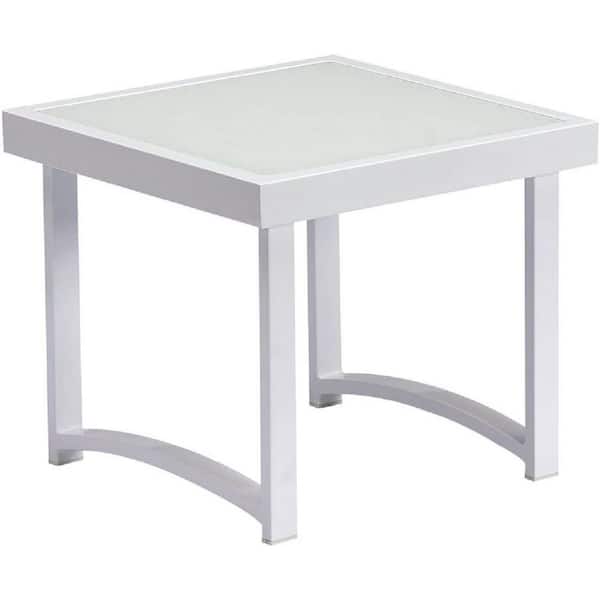 Sudzendf White Modern Square Metal Outdoor Coffee Table