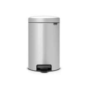 NewIcon 3.2 Gal. Metallic Gray Step-On Trash Can