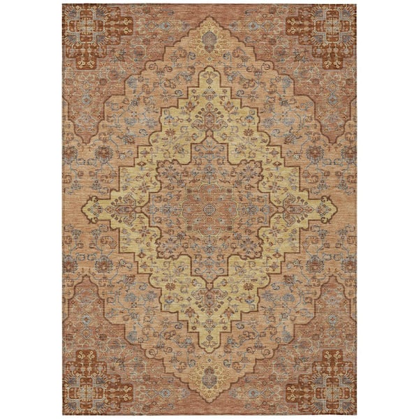 Chantille Machine Washable Indoor/Outdoor Abstract ACN2486 Copper 5 ft. x 7 ft. 6 in. Area Rug