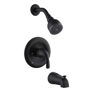 Vantage Single Handle 1-Spray Tub and Shower Faucet 1.8 GPM with Pressure Balance in. Matte Black (Valve Included)