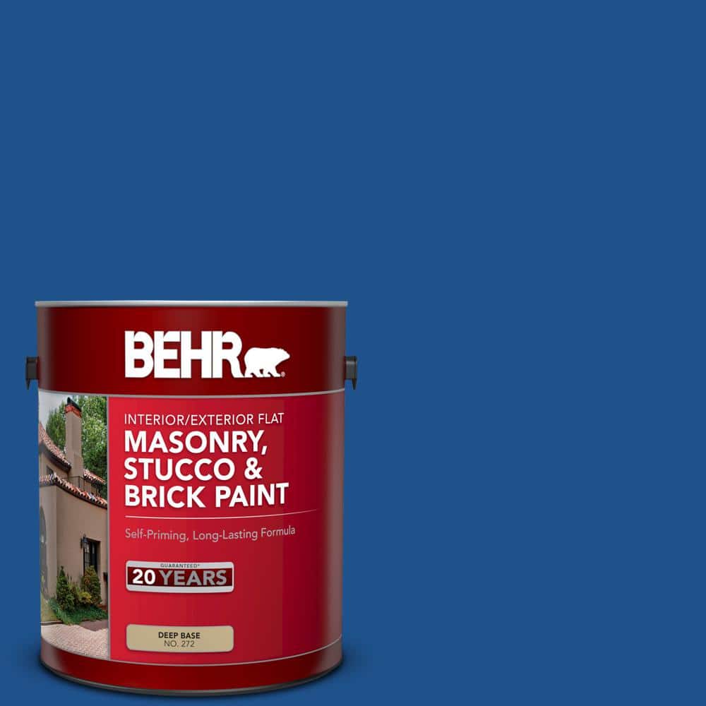1 gal. #P520-7 Flashy Sapphire Flat Interior/Exterior Masonry, Stucco and B