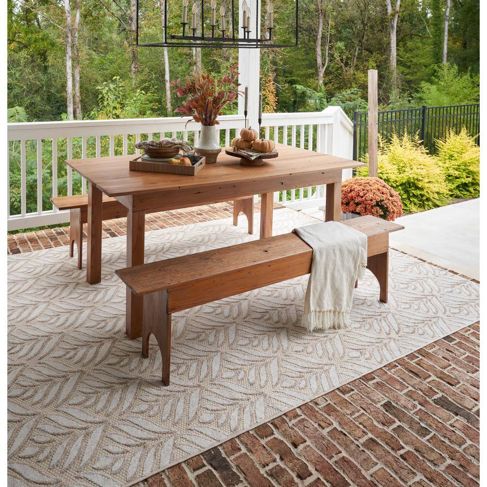 Silver Grey Tropical Palm 6' x 9' Flatwoven Synthetic Rug