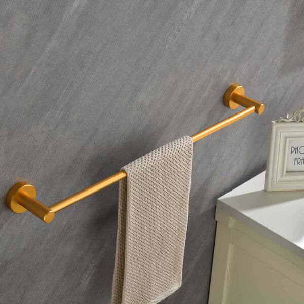 Vintage Brass Wall Mounted Bathroom Towel Rack Towel Bar Rail Holder Gold :  : Home Improvement