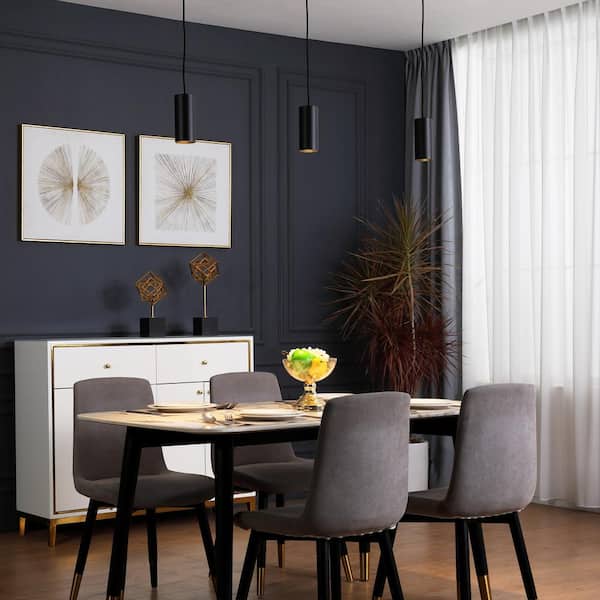 Egul Modern Integrated LED Black Adjustable Cylinder Mini Pendant, Matte Black