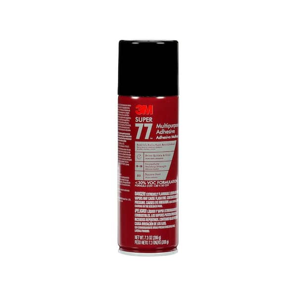 QTY4 3M SUPER 77 Spray Glue 7.3 OZ Adhesive Compatible with FOIL Plastic  Paper Foam Metal: : Industrial & Scientific