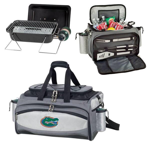 Picnic Time Vulcan Florida Tailgating Cooler and Propane Gas Grill Kit with Embroidered Logo