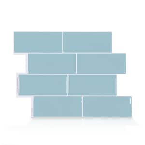 Metro Babe 11.56 in. W x 8.38 in. H Blue Peel and Stick Self-Adhesive Decorative Mosaic Wall Tile Backsplash (4-Pack)