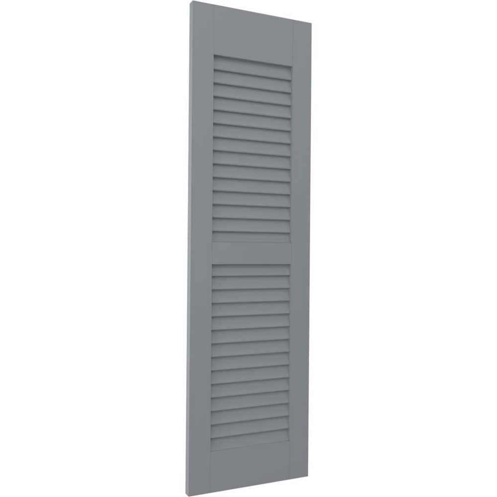 Ocean Swell Gray Mango Wood Exterior Shutters, 12"W x 39"H