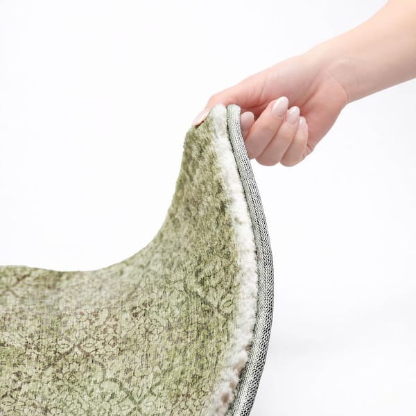 Dream Shag Premium Machine Washable Abstract ADS769 Aloe 9 ft. x 12 ft. Area Rug