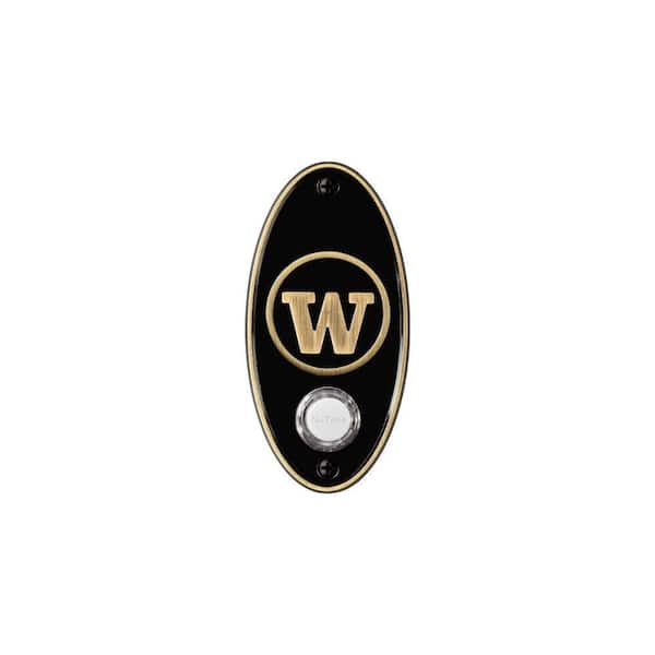 Broan-NuTone College Pride University of Washington Wireless Door Chime Push Button - Antique Brass