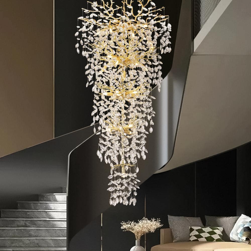 Miles Lightings Modern Chandelier 118 in. 28-Light Crystal