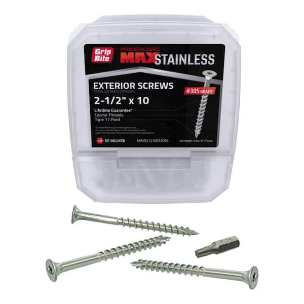 #10 x 2-1/2 in. 305 Stainless Steel Star Drive Bugle Head Coarse Thread Deck Screws 5 lb. Box