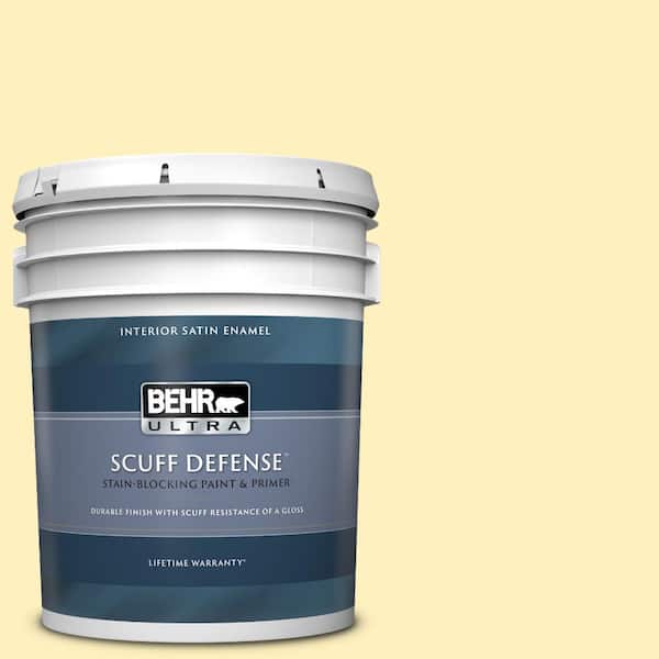 BEHR ULTRA 5 gal. #P300-2 Meringue Extra Durable Satin Enamel Interior Paint & Primer