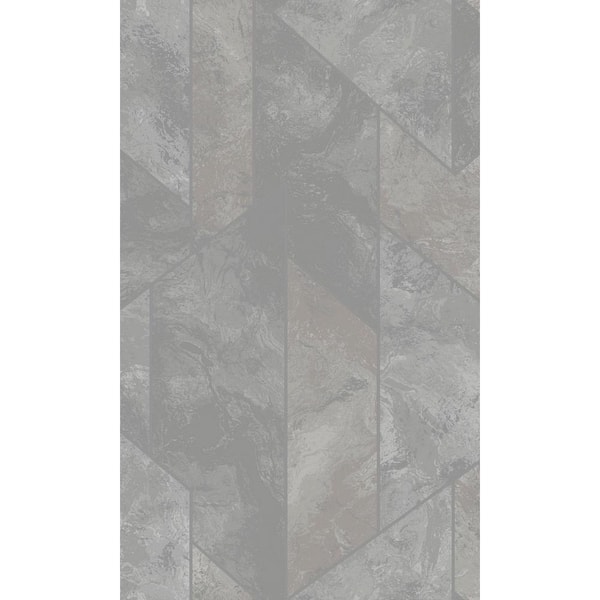 Walls Republic Grey Marbel Geometric Stripes Wallpaper with Non-Woven Material Non-Pasted Covered 57 sq. ft. Double Roll