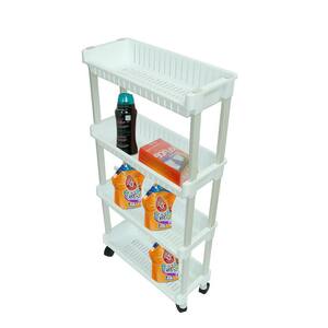 35in. Slim Slide Out Storage Cart Tower for Laundry, Bathroom, or Kitchen