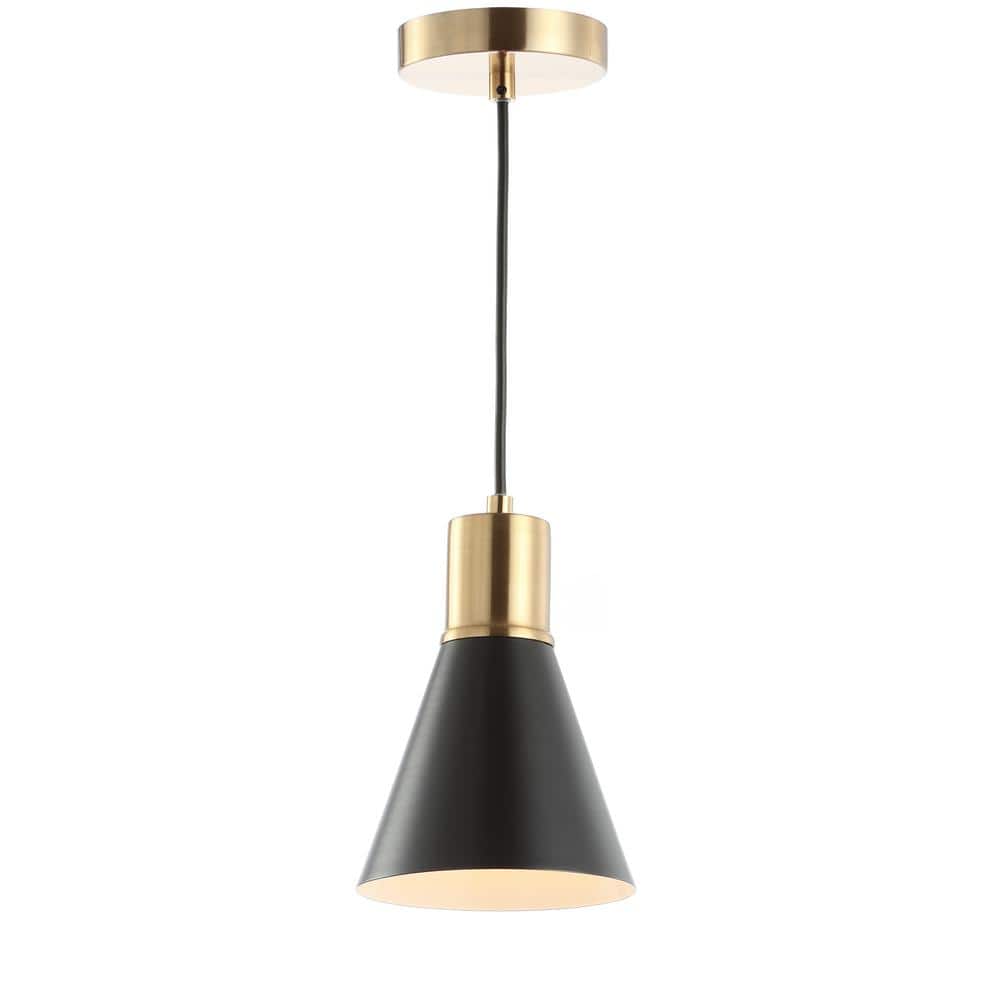 Apollo 6" Black and Brass Gold LED Pendant Light