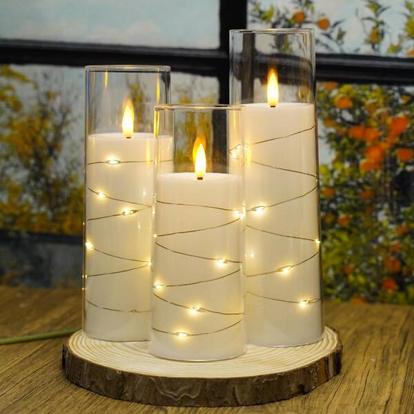 Flameless LED Candles Set Of 7 - Battery Operated Pillar Candles With Remote & Timer