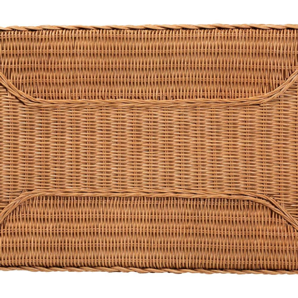 Minahasa 26 in. Light Honey Rectangle Rattan End Table - thumbnail 4
