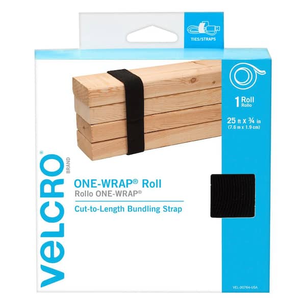 50' Roll of Velcro Cable Wrap (3/4 Width), Cut to length as required, Black