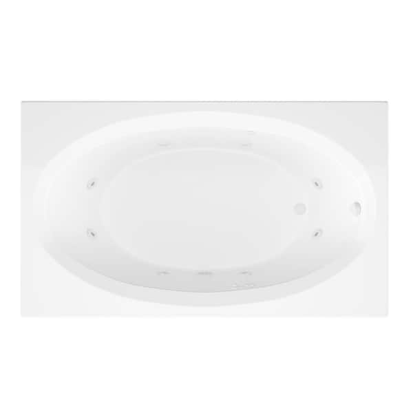 Imperial Series 71 in. x 42 in. Rectangular Whirlpool Bathtub with Right Drain and V-Style Back Jets in Glossy White