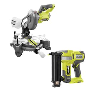 ONE+ 18V Cordless 2-Tool Combo Kit with 7-1/4 in. Compound Miter Saw and AirStrike 18-Gauge Brad Nailer (Tools Only)