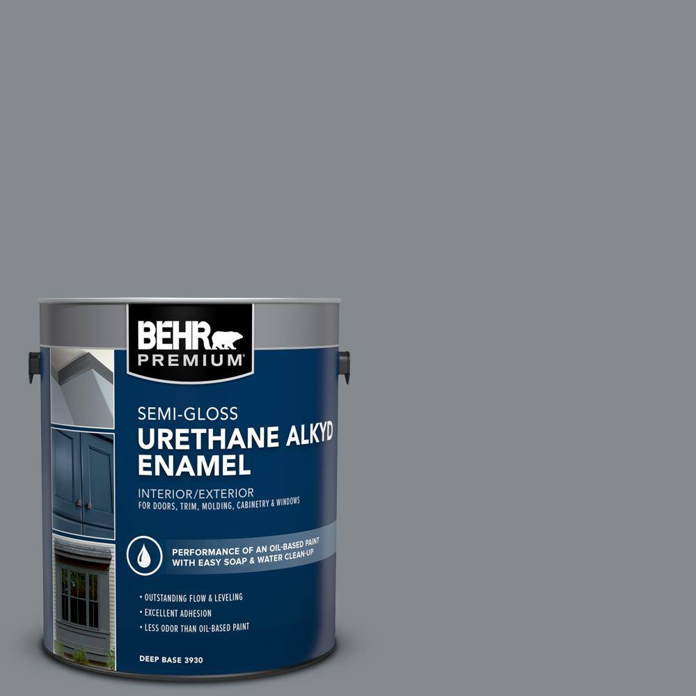 BEHR PREMIUM 1 gal. #PPU26-21 Overcast Urethane Alkyd Semi-Gloss Enamel ...