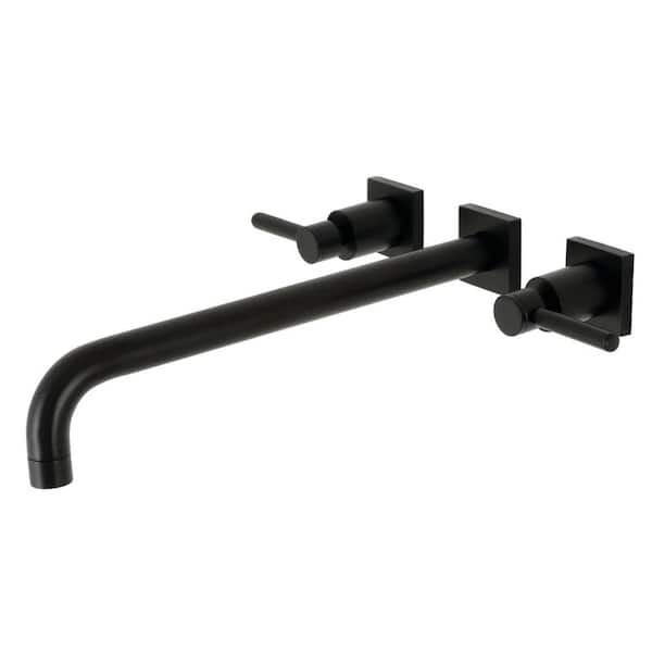 Kingston Brass Concord 2-Handle Wall Mount Roman Tub Faucet in. Matte Black