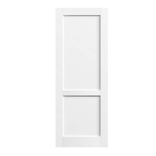 TENONER 30 in. x 80 in. 2 Panel MDF, White Primed Wood, Pre-Finished Door Panel Interior Door Slab