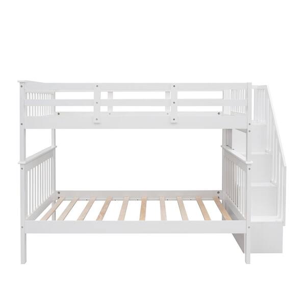Eer White Full Over Bunk Bed, Bunk Bed Dowels Home Depot