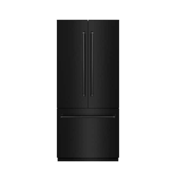 36 in. 19.6 cu. ft. Built-in Bottom Freezer Refrigerator with Water Dispenser in Black Stainless Steel w/ Gray Interior