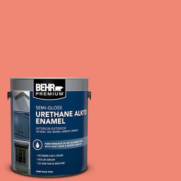 BEHR PREMIUM 1 gal. #T16-07 Coralette Urethane Alkyd Semi-Gloss Enamel Interior/Exterior Paint