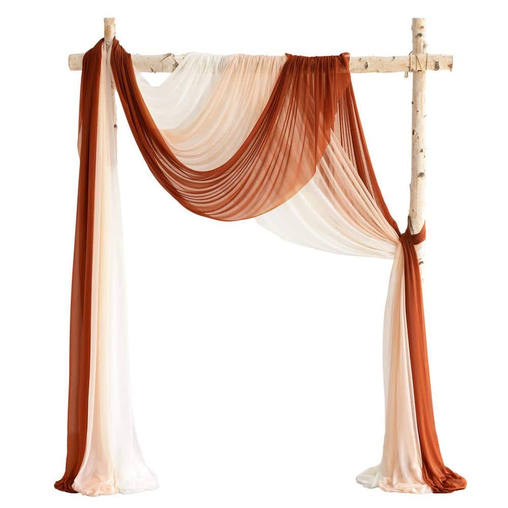 30 in. W x 26.5 ft. Easy Hanging Wedding Arch Draping Fabric 3 Panels for W