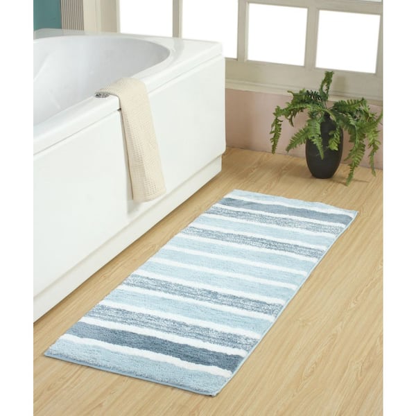 Sherrington 22 in. x 60 in. Spa Blue Micro Tufted Bath Runner Rug