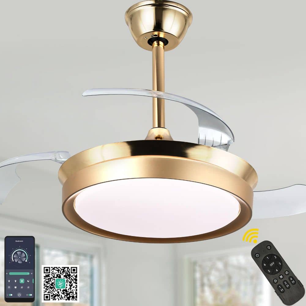 Nimbella 36 in. Indoor Gold Modern Ceiling Fan with Light and Remote, Reversible DC Motor Bladeless Downrod Fandelier price history on PriceWatchPro