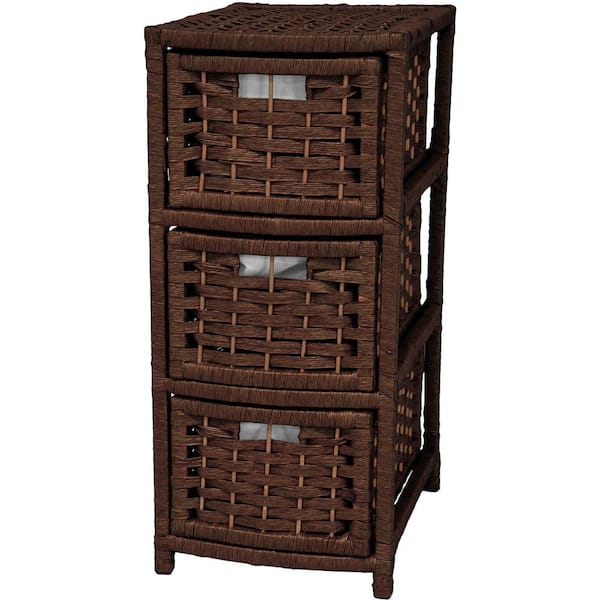 Red Lantern 3-Drawer Mocha Natural Fiber Occasional Trunk