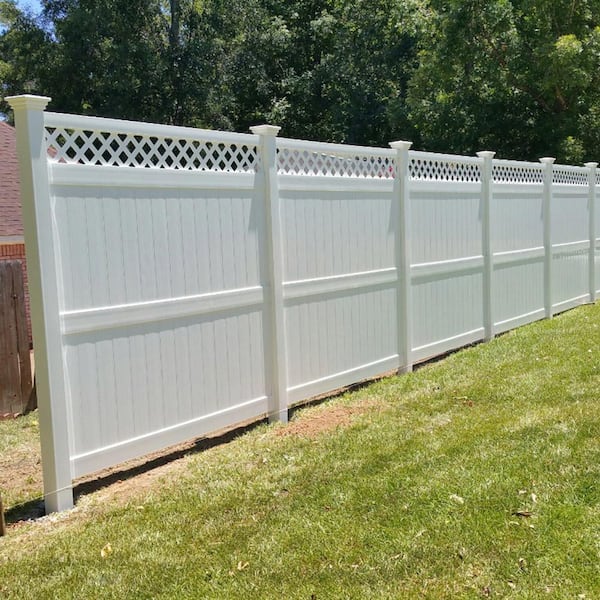Ashton 8 ft. H x 8 ft. W White Vinyl Privacy Fence Panel Kit