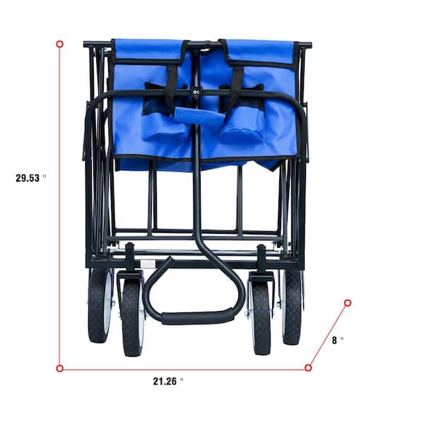 5.75 cu.ft. Beach Fishing Cart 500 lbs. Capacity Heavy-Duty Steel Pier  Wagon Trolley Garden Cart with 4 x 13 in. PU Tire